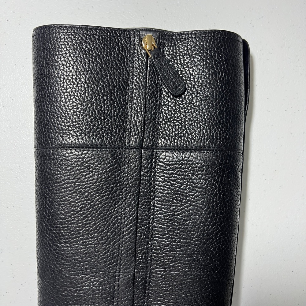 Tory Burch Junction Riding Boot in Black Tumbled Leather with box - Picture 7 of 16